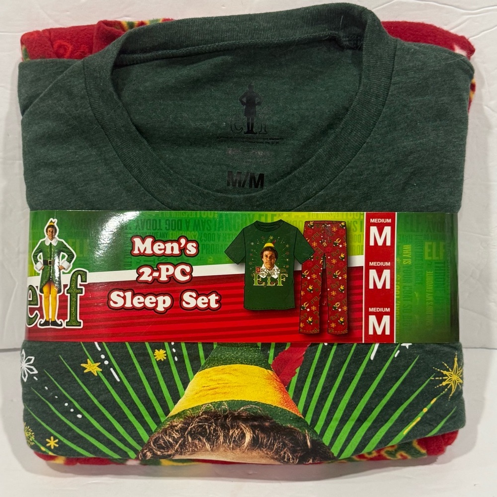 ELF Men's Green and Red Short Sleeve Tee